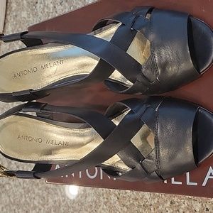 Antonio Melani Marine Navy Sandals  Sz 8.5